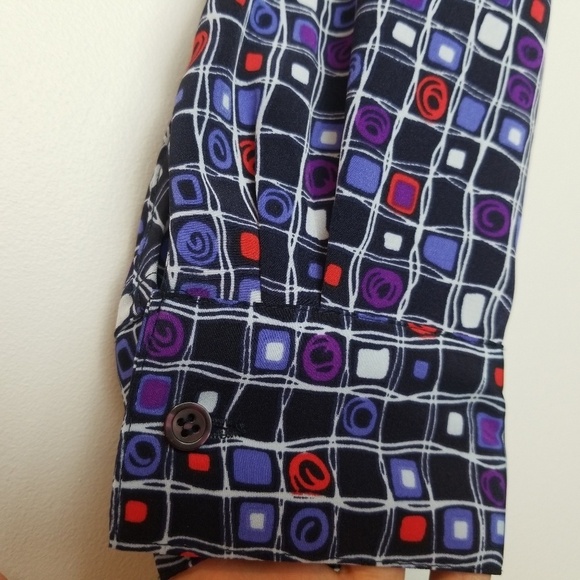 Notations Button Down Geometric Shirt Small - Picture 4 of 6